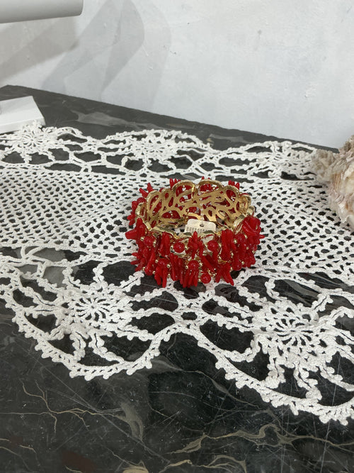 Bracciale a fascia con coralli