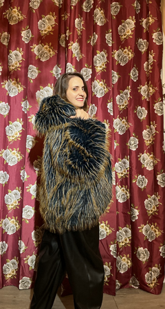 Eco pelliccia Mod Volpe con cappuccio