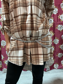 Cintura a catena,tris-silver e gold
