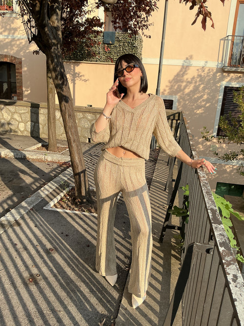 Set in maglia,laminato,dal look casual-chic