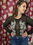 Body retato con strass