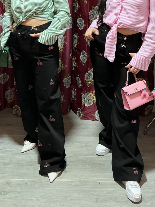 Jeans Bustino incrocio in Paillettes