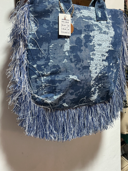 Borsa in Denim con le frange