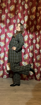 Coordinato Tartan-Bordeaux,Giallo-S,L