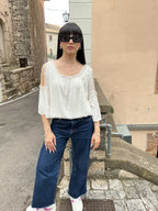 Camicia in cotone traforato