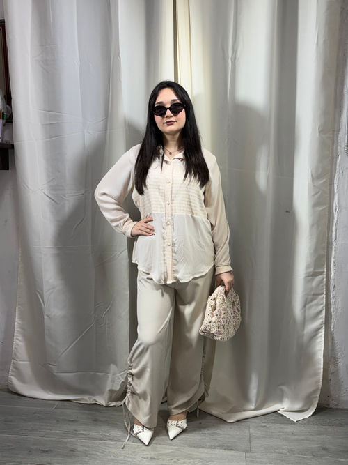 Set camicia velata panatalone con stringhe
