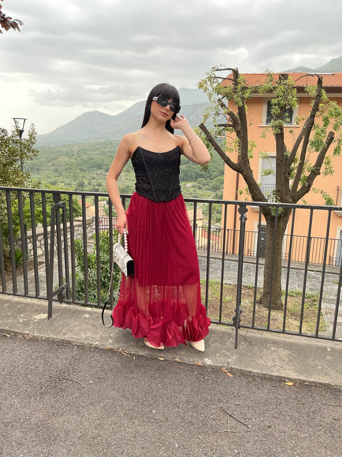 Set in plisse e pizzo