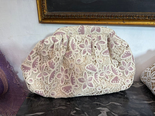 Borsa Clutch in cotone traforato