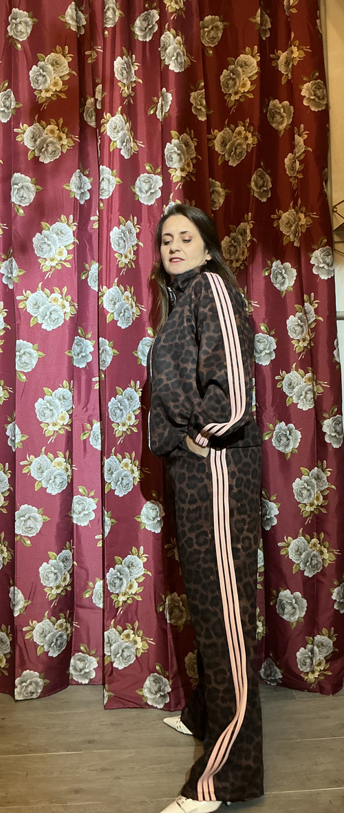 Coordinato tuta Animalier con bande laterali