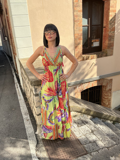 Abito stile floreale barocco