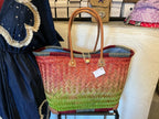 Bag in rafia con dettagli in ecopelle (32x34)