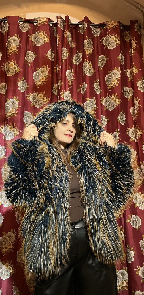 Eco pelliccia Mod Volpe con cappuccio