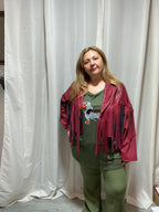 Giacca in ecopelle linea curvy