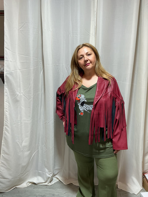 Giacca in ecopelle linea curvy