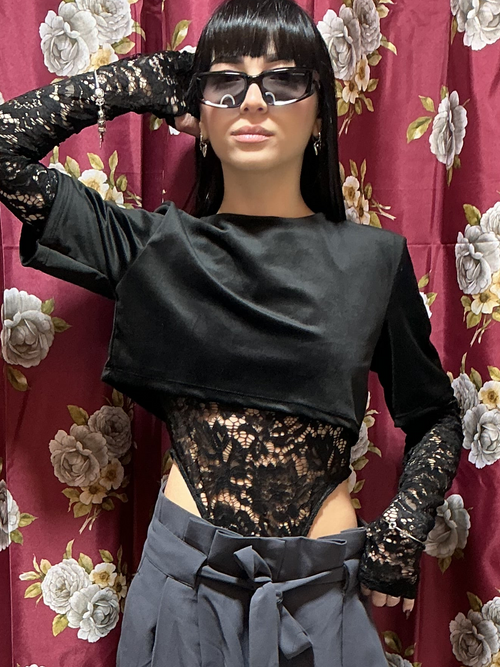 Body slim fit in ciniglia