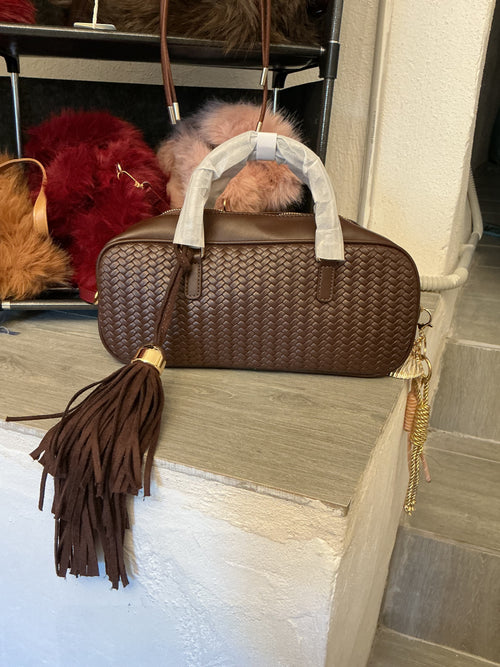 Bowling bag in ecopelle martellata