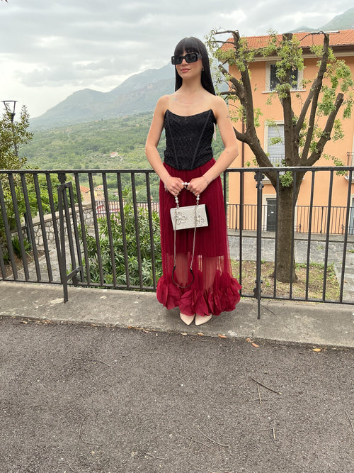 Set in plisse e pizzo