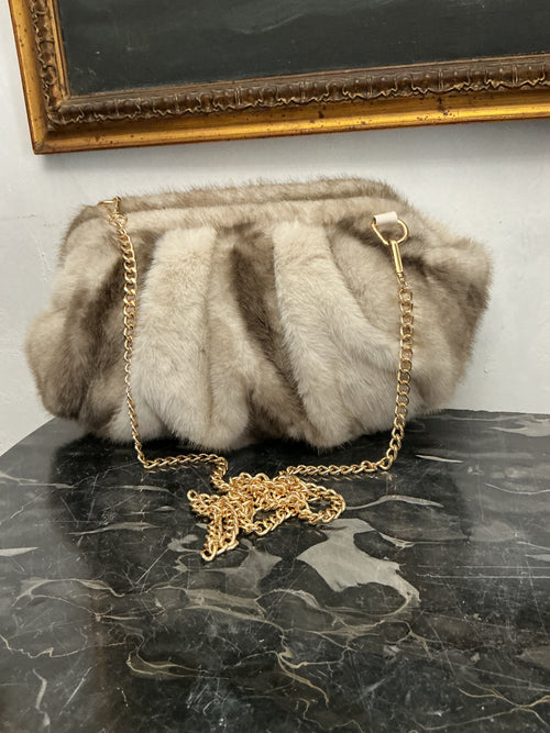 Borsa Clutch in eco visone