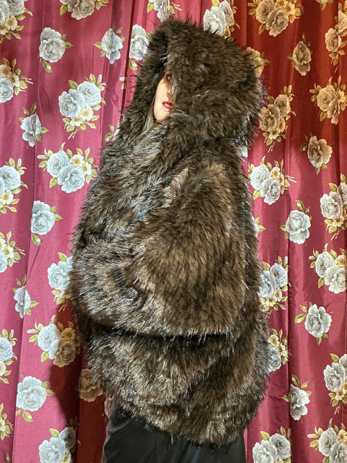 Eco pelliccia Mod Volpe con cappuccio