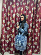 Borsa in Denim con le frange
