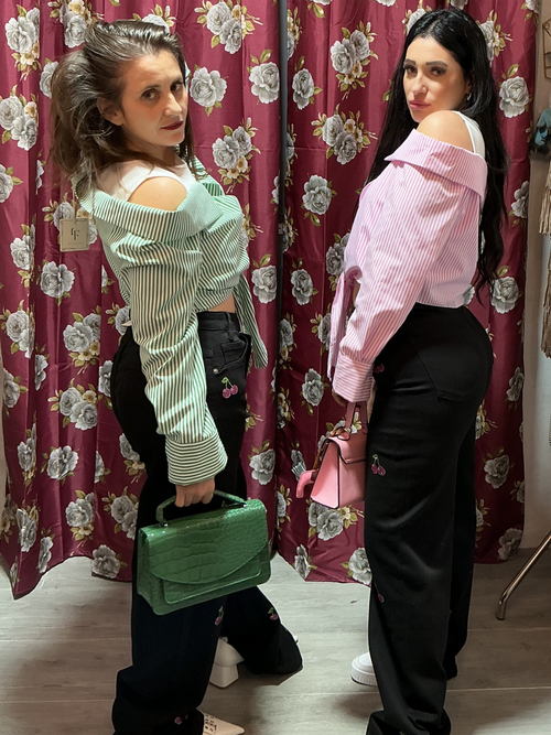 Coordinato jeans Denim e camicia crop