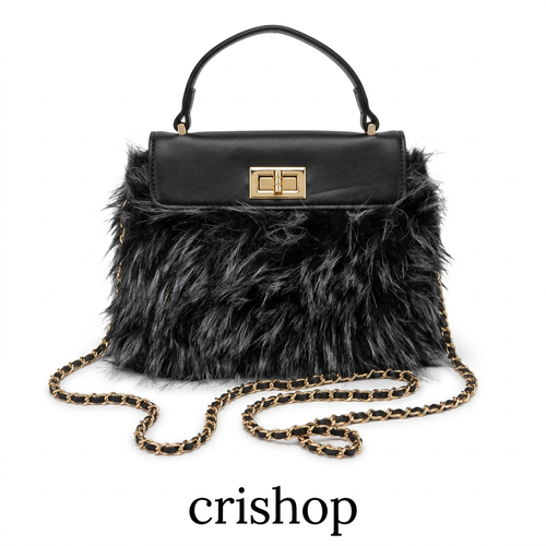Borsa su sfondo bianco con la scritta crishop in basso